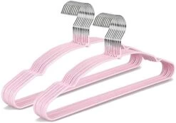 TOPIA HANGER Non Slip Hanger 20 Pack, Metal Clothes Hangers Space Saving, Heavy Duty Rubber Coated Wire Hanger For Coat, Shirt, Dress, Pants-Pink, CT12P 21 TOPIA HANGER Non Slip Hanger 20 Pack, Metal Clothes Hangers Space Saving, Heavy Duty Rubber Coated Wire Hanger For Coat, Shirt, Dress, Pants-Pink, CT12P -Songmics Furniture Shop 41xwpEgyVCS. AC