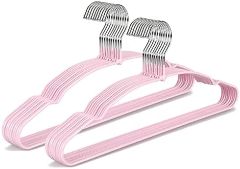 TOPIA HANGER Non Slip Hanger 20 Pack, Metal Clothes Hangers Space Saving, Heavy Duty Rubber Coated Wire Hanger For Coat, Shirt, Dress, Pants-Pink, CT12P 11 TOPIA HANGER Non Slip Hanger 20 Pack, Metal Clothes Hangers Space Saving, Heavy Duty Rubber Coated Wire Hanger For Coat, Shirt, Dress, Pants-Pink, CT12P - Image 11