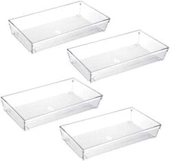 4 Pack 12"x 6" Large Size Clear Plastic Desk Drawer Organizer Tray Bathroom Office Kitchen Utensils Silverware Gadgets Dividers Desk Drawer Storage Bins Container For Dresser Cosmetic Makeup 15 4 Pack 12"x 6" Large Size Clear Plastic Desk Drawer Organizer Tray Bathroom Office Kitchen Utensils Silverware Gadgets Dividers Desk Drawer Storage Bins Container For Dresser Cosmetic Makeup -Songmics Furniture Shop 41y2PAOtV8L. AC