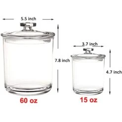 Youngever Clear Plastic Apothecary Jars (1 Set 60 Ounce And 1 Set 15 Ounce) -Songmics Furniture Shop 41y4PzC2LeL