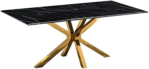 Goderfuu Marble Dining Room Table - 63 Inch Modern Dining Table With Silver Stainless Steel Base, Rectangle Dining Table For 6, Gray White Dining Table With Marble Top And Polished High Gloss Frame 12 Goderfuu Marble Dining Room Table - 63 Inch Modern Dining Table With Silver Stainless Steel Base, Rectangle Dining Table For 6, Gray White Dining Table With Marble Top And Polished High Gloss Frame - Image 12