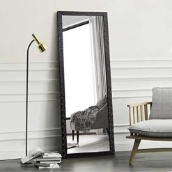 OGCAU Fashion Full Length Mirror, Floor Mirror With Stand, Full Body Mirror, Large Mirror, Mosaic Style Wall-Mounted Mirror For Bedroom, Living Room, Dressing Room - Silver 65" X22" -Songmics Furniture Shop 41y6JmrJZYL. AC