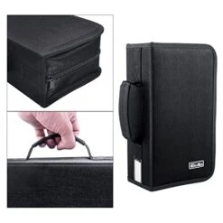 CD Case DVD Storage Holder, Siveit CD/DVD Case Wallet 128 Capacity DVD Cases Organizer CD Binder,Portable CD Wallet For Home Travel (Black) -Songmics Furniture Shop 41yBF9tQdML