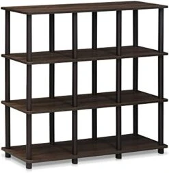 FURINNO 3 Shelves, Turn-N-Tube Ladder Space Shelf, Walnut/Brown -Songmics Furniture Shop 41yBerd4kkL. AC