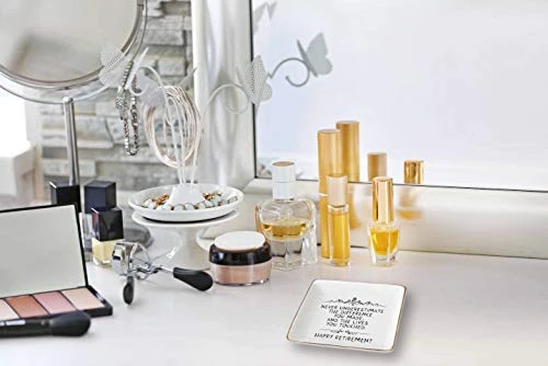 Happy Retirement Gifts For Women-Jewelry Holder Ring Dish Trinket Tray-Retirement Appreciation Gift For Mom Boss Co-worker,Teacher,Nurse,Friends,Wife,Sister-Never Underestimate The Difference You Made 4 Happy Retirement Gifts For Women-Jewelry Holder Ring Dish Trinket Tray-Retirement Appreciation Gift For Mom Boss Co-worker,Teacher,Nurse,Friends,Wife,Sister-Never Underestimate The Difference You Made - Image 4