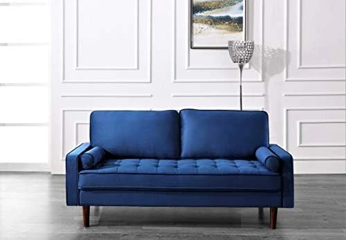 Container Furniture Direct Womble Velvet Upholstered Living Room Diamond Tufted Chesterfield Sofa With Gleaming Nailheads, Midnight 7 Container Furniture Direct Womble Velvet Upholstered Living Room Diamond Tufted Chesterfield Sofa With Gleaming Nailheads, Midnight - Image 7