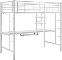 Walker Edison Elodie Urban Industrial Twin Over Futon Metal Bunk Bed, Twin Size, Black -Songmics Furniture Shop 41yVqDbWVmL. AC