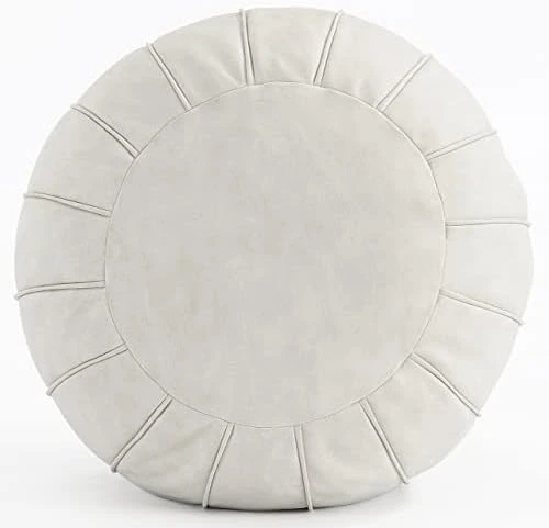 C COMFORTLAND Unstuffed Faux Suede Ottoman Pouf, Round Foot Rest Poof Ottomans, Floor Foot Stool Poufs, Bean Bag Chair Cover With Storage For Living Room, Bedroom, Or Wedding Gifts Grey 11 C COMFORTLAND Unstuffed Faux Suede Ottoman Pouf, Round Foot Rest Poof Ottomans, Floor Foot Stool Poufs, Bean Bag Chair Cover With Storage For Living Room, Bedroom, Or Wedding Gifts Grey - Image 11