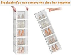 SIMPDIY Shoe Storage, 12 Pack Large Shoe Organizer For Closet, Shoe Boxes Clear Plastic Stackable Shoe Storage Boxes For Size 13 9 SIMPDIY Shoe Storage, 12 Pack Large Shoe Organizer For Closet, Shoe Boxes Clear Plastic Stackable Shoe Storage Boxes For Size 13 -Songmics Furniture Shop 41ygo7G3NBL