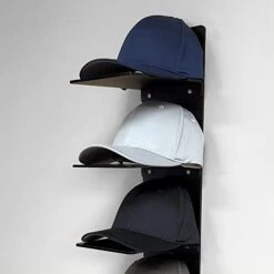 OnDisplay Luxe Acrylic Hat Rack Display - Wall Mounted Baseball Cap Organizer (Matte Black)