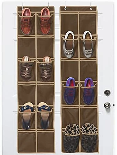 Simple Houseware 24 Pockets - 2PK 12 Large Pockets Over Door Hanging Shoe Organizer, Grey 6 Simple Houseware 24 Pockets - 2PK 12 Large Pockets Over Door Hanging Shoe Organizer, Grey - Image 6