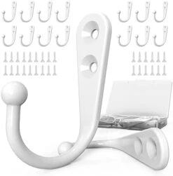 PRIGVOT 12PCS Heavy Duty Double Prong Coat Hooks | Bookbag Hooks | Wall Hooks | Metal Coat Hooks | Robe Hooks | Coffee Mug Hooks With 50 Pieces Screws For Kitchen, Grocery Room, Bedroom -Songmics Furniture Shop 41yotEdb55L. AC