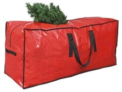 Primode Christmas Tree Storage Bag | Fits Up To 9 Ft. Tall Disassembled Tree I 65"x15"x30" Holiday Tree Storage Case | Protective Zippered Artificial Xmas Tree Bag (9ft, Red)