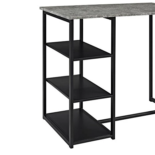 Dorel Living Farley 3-Piece Pub Set With Faux Concrete Top, Gray / Black 5 Dorel Living Farley 3-Piece Pub Set With Faux Concrete Top, Gray / Black - Image 5