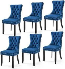 Set Of 2 Dining Chairs Modern For Dining Room Kitchen Accent Side Chair Velvet Button Tufted Padded Cushion Seat And Back (Sapphire Blue) 21 Set Of 2 Dining Chairs Modern For Dining Room Kitchen Accent Side Chair Velvet Button Tufted Padded Cushion Seat And Back (Sapphire Blue) -Songmics Furniture Shop 41z0zlXqLXL. AC