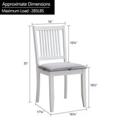 Duhome Wooden Dining Chairs Set Of 2, Farmhouse Kitchen Chairs With Backrest Dining Room Chairs Upholstered Seat Side Chairs For Living Room, White -Songmics Furniture Shop 41z2VMgU2qL