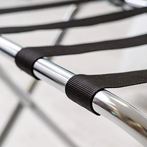 IRIS USA Steel Folding Foldable Luggage Rack Suitcase Stand Shelf With Support Bar, Space Saving For Guest Room, Bedroom, Hotel, Holds Up To 110 Lbs, Chrome Silver 3 IRIS USA Steel Folding Foldable Luggage Rack Suitcase Stand Shelf With Support Bar, Space Saving For Guest Room, Bedroom, Hotel, Holds Up To 110 Lbs, Chrome Silver - Image 3