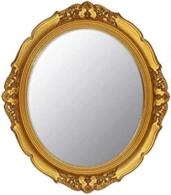 YCHMIR Decorative Mirror Vintage Mirror Hanging Mirror 14.8 X 13.1 Inchs Oval Mirror Green -Songmics Furniture Shop 41z3zz275ZL. AC