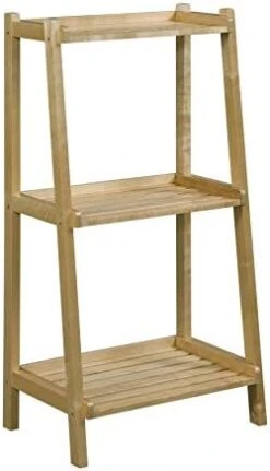 New Ridge Home Goods 2027-WHT Solid Wood Ladder Style Bookcase Bookshelf, Small, White -Songmics Furniture Shop 41z9731bQmL. AC