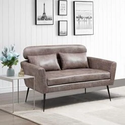 Betoko 51‘’ Loveseat Sofa Small Couch Two Seat Mid Century Modern Sofa With 2 Throw Pillows And Gold Metal Legs For Small Space Office Studio Apartments Bedroom,Ivory 20 Betoko 51‘’ Loveseat Sofa Small Couch Two Seat Mid Century Modern Sofa With 2 Throw Pillows And Gold Metal Legs For Small Space Office Studio Apartments Bedroom,Ivory -Songmics Furniture Shop 41zCf9drKtL. AC