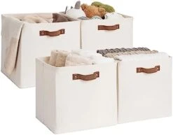 StorageWorks 13x13 Storage Cubes, Collapsible Storage Bins Organizer For Closet, Fabric Storage Box With PU Handles, Beige, 4-Pack 18 StorageWorks 13x13 Storage Cubes, Collapsible Storage Bins Organizer For Closet, Fabric Storage Box With PU Handles, Beige, 4-Pack -Songmics Furniture Shop 41zD9TAU6iL. AC