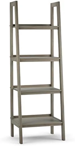 SIMPLIHOME Sawhorse SOLID WOOD 72 Inch X 24 Inch Modern Industrial Ladder Shelf With Storage In Black With 2 Drawers And 4 Shelves, For The Living Room, Study And Office 11 SIMPLIHOME Sawhorse SOLID WOOD 72 Inch X 24 Inch Modern Industrial Ladder Shelf With Storage In Black With 2 Drawers And 4 Shelves, For The Living Room, Study And Office - Image 11