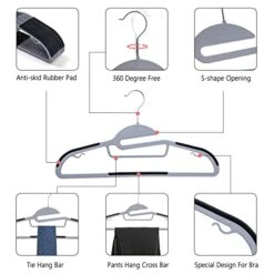 Cimlord 50PC Neck Saver Coat Hanger - Thin Space Saving Clothes Hangers With Non-Slip Rubber Pad, Closet Suit Hangers For Clothing, Pants, Jeans, Durable Plastic Gray Slim Hanger 11 Cimlord 50PC Neck Saver Coat Hanger - Thin Space Saving Clothes Hangers With Non-Slip Rubber Pad, Closet Suit Hangers For Clothing, Pants, Jeans, Durable Plastic Gray Slim Hanger -Songmics Furniture Shop 41zGp2WKMRL