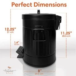 Autumn Alley Farmhouse Bathroom Trash Can - Black Bathroom Trash Can With Lid And Pedal For Rustic Bathroom, Farmhouse Kitchen Trash Can, Country Home Décor, 5L, 1.3 Gallon, Matte Black -Songmics Furniture Shop 41zMwDXaQ1L