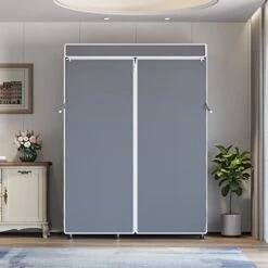 VIPEK V2C Wire Garment Rack Covered Clothes Rack With 3 Hanging Rods, Black Metal Clothing Rack With Grey Oxford Fabric Cover Cover, Portable Closet Rack Free Standing Closet Wardrobe, Max Load 600LBS -Songmics Furniture Shop 41zOVxdatxL