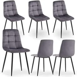 NORDICANA 5-Piece Dining Table Set, 47 In Modern Walnut Color Rectangle Kitchen Table & 4 Navy Blue Velvet Upholstery Side Chairs, Solid Metal Legs, Dining Room Set For 4 -Songmics Furniture Shop 41zUAu65GCL. AC