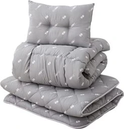 EMOOR Japanese Futon Set (Mattress, Comforter, Pillow) Twin-XL Made In Japan, Light-Gray, CLASSE III Foldable Sleeping Bed Tatami Mat Shikibuton -Songmics Furniture Shop 41zVqryH 7L. AC