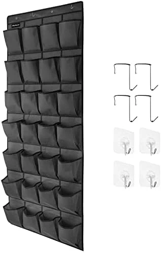 TidyMaster 2 Pack 28 Large Pockets Hanging Shoe Organizer Over The Door Shoe Rack For Closet Door Storage Shoe Holder Hanger.8+8Hooks.Imitation Linen Gray 9 TidyMaster 2 Pack 28 Large Pockets Hanging Shoe Organizer Over The Door Shoe Rack For Closet Door Storage Shoe Holder Hanger.8+8Hooks.Imitation Linen Gray - Image 9
