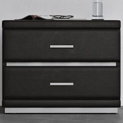 Zuri Modern Henley Accent Chest - Black Leatherette With Six Soft-Close Drawers -Songmics Furniture Shop 41zXEAapcKL. AC