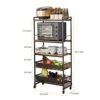 EEYBLAEEY Metal Kitchen Bakers Rack, Microwave Oven Stand, Freestanding Kitchen Utility Storage Shelf, Power Hutch Toaster Table For Kitchen, Living Room, Bedroom