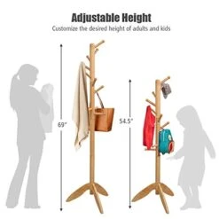 Tangkula Wood Tree Coat Rack, Entryway Coat Stand With 11 Hooks & Stable Tri-Legged Base, Elegant Coat Hall Tree Coat Hanger Stand For Home Office Hallway Entryway -Songmics Furniture Shop 41zYylPJKcL