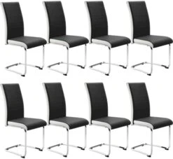 SICOTAS Dining Chairs Set Of 2 - Modern Kitchen Chairs Faux Leather, High Back Dining Room Chairs With Metal Base, Upholstered Dinner Chairs, 2 PCS Armless Side Chair For Dining Room And Kitchen, Grey -Songmics Furniture Shop 41zZ4kHLFvL. AC 1