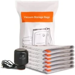 Wevac Jumbo Vacuum Storage Bag (Jumbo X 6) | Space Saver With Premium Electric Pump | Double Zip Seal | Special-Grip Clip | Ideal For Clothes, Blanket Compression And Travelling -Songmics Furniture Shop 41zZcQspmSL. AC