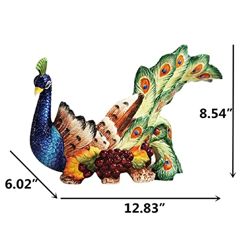 FORLONG Ceramic Decorative Wine Bottle Holder, Home Decor Wine Display Table Centerpiece For Tabletops And Counters, Wine Lovers Gift (Peacock) 5 FORLONG Ceramic Decorative Wine Bottle Holder, Home Decor Wine Display Table Centerpiece For Tabletops And Counters, Wine Lovers Gift (Peacock) - Image 5