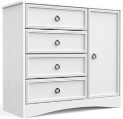 Modern 4 Drawer Dresser, Dressers For Bedroom Adjustable Shelves, Tall Chest Of Drawers Closet Organizers And Storage For Clothes - Easy Pulls, Textured Borders For Hallway, Living Room, Office, Gray -Songmics Furniture Shop 41zdZG7CFXL. AC