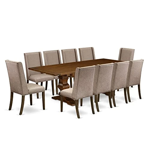 East West Furniture LAFL11-87-16 Dinner Table Set, Large 3 East West Furniture LAFL11-87-16 Dinner Table Set, Large - Image 3