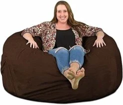 ULTIMATE SACK 5000 (5 Ft.) Bean Bag Chair Cover In Multiple Colors: Cover ONLY. (5000, Brown Suede) -Songmics Furniture Shop 41zjwKUx9uL. AC