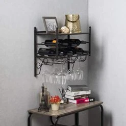Home Zone Living Wine Rack - Countertop Freestanding Holder, Stores Up To 6 Bottles -Songmics Furniture Shop 41zlt4sfjvL