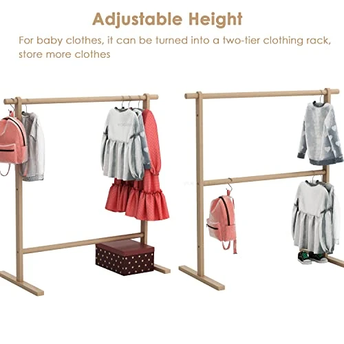 VOGUSLAND Dress Up Rack, Child Garment Rack, Kids Clothing Rack For Small Space (37.5" W X 17.5" D X 38.5" H) 3 VOGUSLAND Dress Up Rack, Child Garment Rack, Kids Clothing Rack For Small Space (37.5" W X 17.5" D X 38.5" H) - Image 3