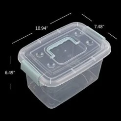 Sandmovie Clear Storage Latch Bin, Plastic Storage Container Box With Lid And Handle, 6 Packs -Songmics Furniture Shop 41zw9gP7T5L