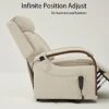 DYNOX Small Lift Chair Recliners With Massage And Heat, Dual Motor Power Lift Sofa With Infinite Adjust For Back And Footrest (Fabirc-Beige)