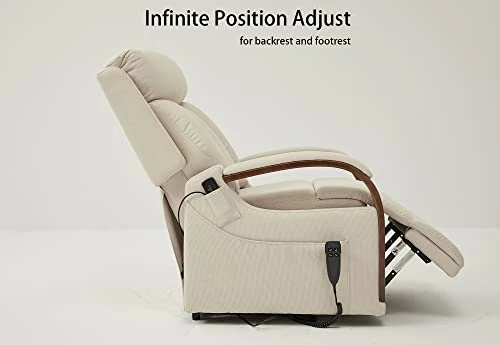 DYNOX Small Lift Chair Recliners With Massage And Heat, Dual Motor Power Lift Sofa With Infinite Adjust For Back And Footrest (Fabirc-Beige) 1 DYNOX Small Lift Chair Recliners With Massage And Heat, Dual Motor Power Lift Sofa With Infinite Adjust For Back And Footrest (Fabirc-Beige)