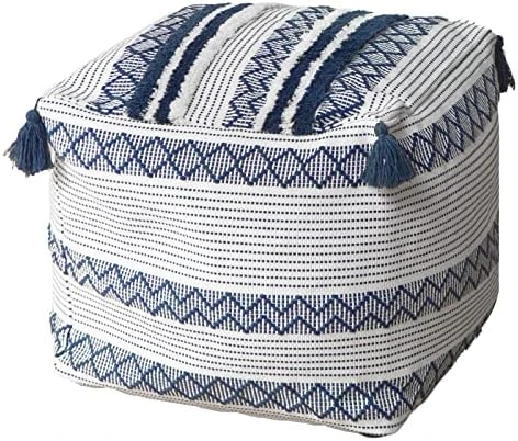 Blue Page Boho Neutral Decorative Square Unstuffed Pouf - Braided Handwoven Casual Ottoman Pouf Cover With Tassels And Cute Soft Tufted Footrest/Cushion For Bedroom Living Room, 18" X18”x16 14 Blue Page Boho Neutral Decorative Square Unstuffed Pouf - Braided Handwoven Casual Ottoman Pouf Cover With Tassels And Cute Soft Tufted Footrest/Cushion For Bedroom Living Room, 18" X18”x16 - Image 14