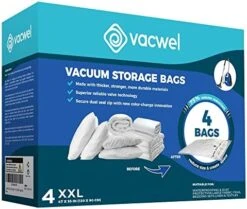 Vacwel 3-Pack XXL - Vacuum Storage Bags - Space Saver Bags For Clothes Storage – XL Comforters - Mattress Topper - Blanket Storage – Vacuum Sealer Bags – Ziplock Sealed - 3x XXL Bags (47x35in) - Bonus 1x Large Bag (32x21in) 25 Vacwel 3-Pack XXL - Vacuum Storage Bags - Space Saver Bags For Clothes Storage – XL Comforters - Mattress Topper - Blanket Storage – Vacuum Sealer Bags – Ziplock Sealed - 3x XXL Bags (47x35in) - Bonus 1x Large Bag (32x21in) -Songmics Furniture Shop 51 35pNmj4L. AC