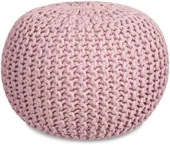 BIRDROCK HOME Round Pouf Foot Stool Ottoman - Knit Bean Bag Floor Chair - Cotton Braided Cord - Great For The Living Room, Bedroom And Kids Room - Small Furniture (Light Grey) -Songmics Furniture Shop 51 8PDvnEsL. AC
