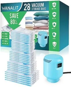 Vacuum Storage Bags With Electric Air Pump, 15 Pack (3 Jumbo, 3 Large, 3 Medium, 3 Small, 3 Roll Up Bags) Space Saver Bag, Vacuum Sealer Bags For Clothes, Blanket, Duvets, Pillows, Comforters, Travel 25 Vacuum Storage Bags With Electric Air Pump, 15 Pack (3 Jumbo, 3 Large, 3 Medium, 3 Small, 3 Roll Up Bags) Space Saver Bag, Vacuum Sealer Bags For Clothes, Blanket, Duvets, Pillows, Comforters, Travel -Songmics Furniture Shop 51 BaSKeRL. AC